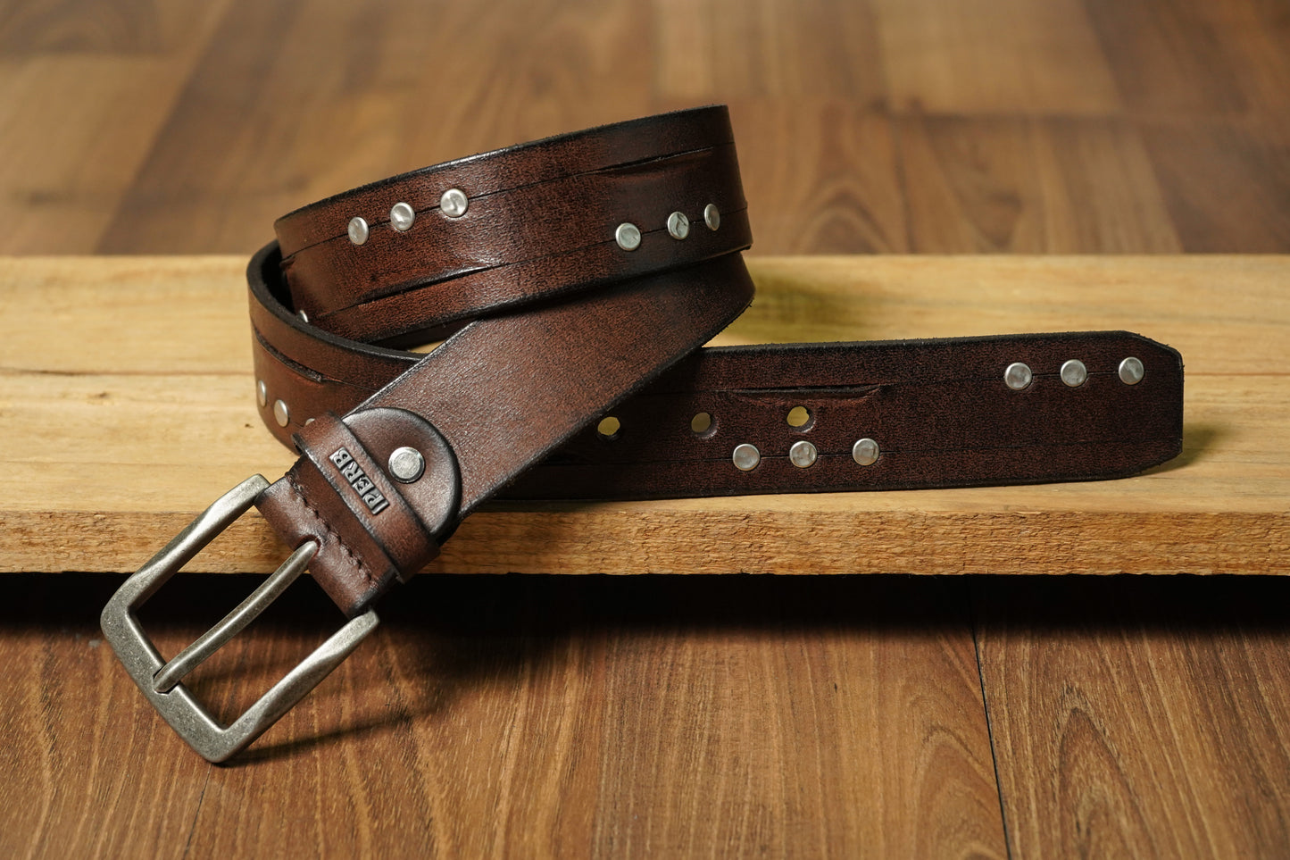 Full Grain Buffalo Leather Belt for Men from USA (Brown)